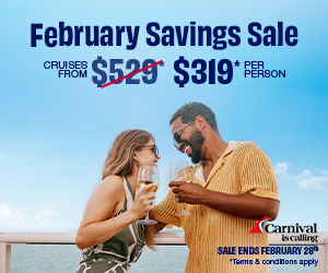 Carnival February Savings - Special cruise offer